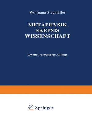 cover image of Metaphysik Skepsis Wissenschaft